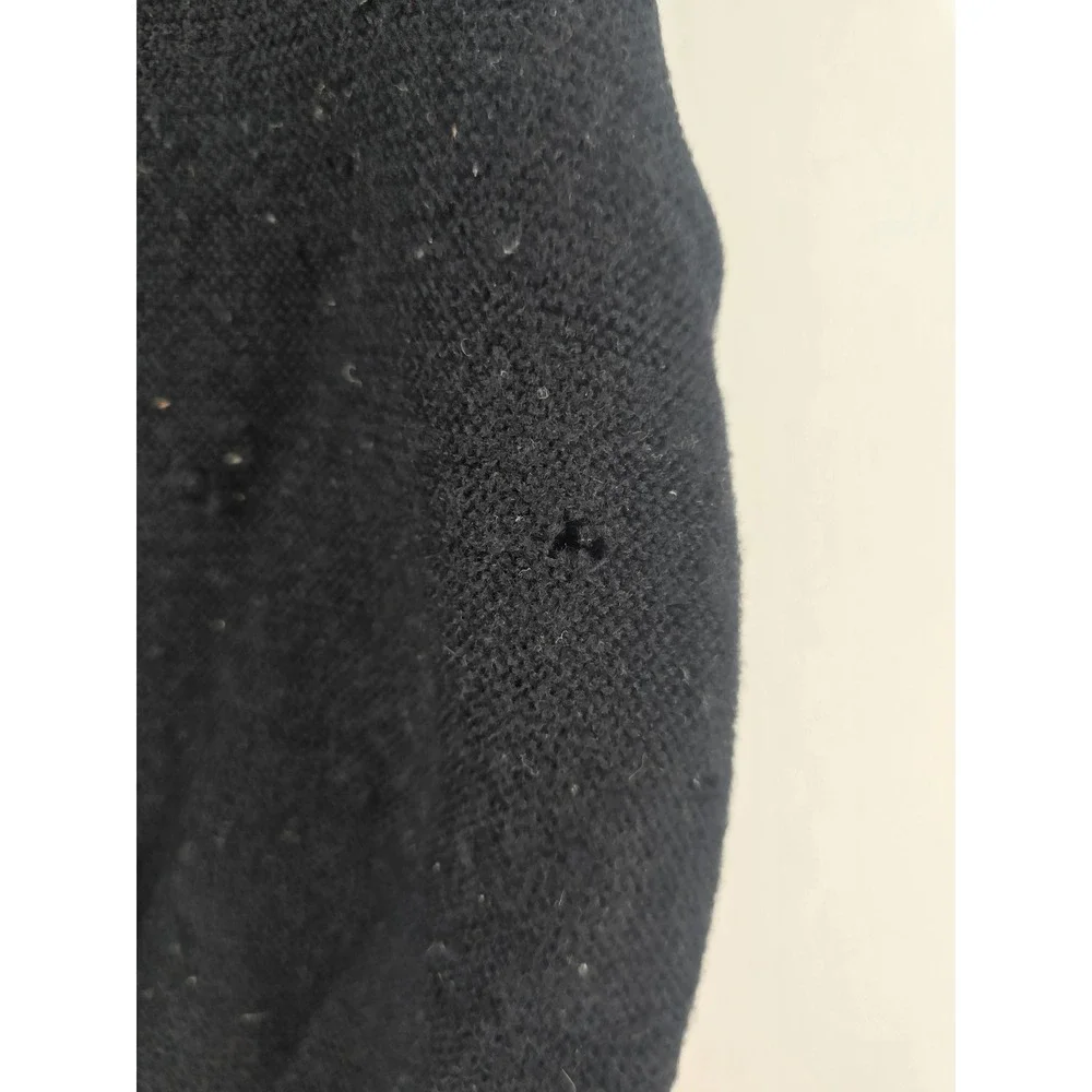 Marshall Field & Co Sweater Vest Mens L Black Vintage Australian Wool V-Neck *